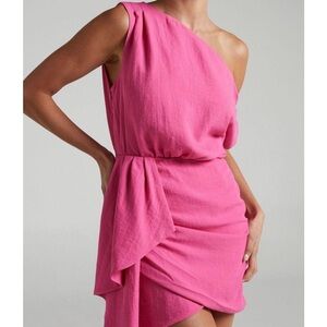 Pink one shoulder dress